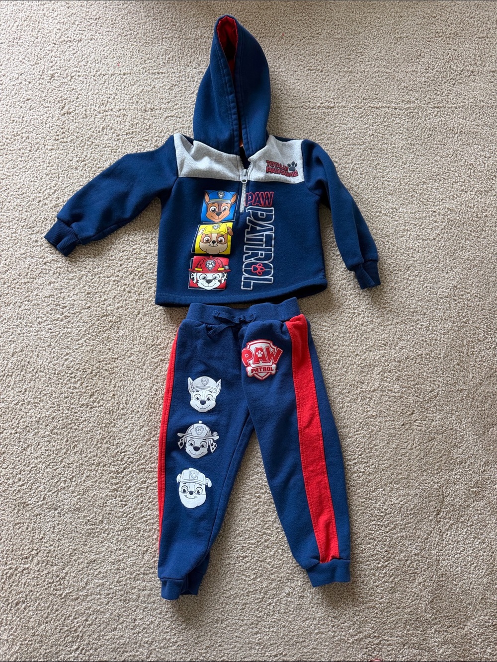 Paw Patrol Navy and Red Kids Sweatpants & Hoodie Set
